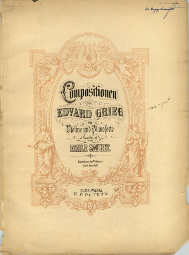 Grieg - Kompositionen für Violine und Pianoforte bearbeitet von Émile Sauret - Scores and Parts