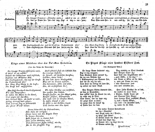 Weyse - Klage eines Mädchers über den Tod ihres Geliebten - Score