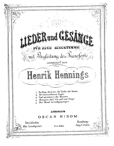 Hennings - 6 Lieder und Gesänge