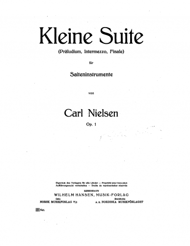 Nielsen - Suite for Strings, Op. 1 - Full Score - Score