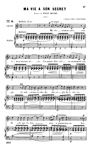 Bizet - Ma vie a son secret - Score