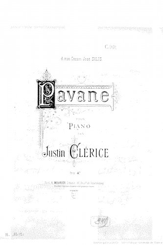 Clérice - Pavane - Score