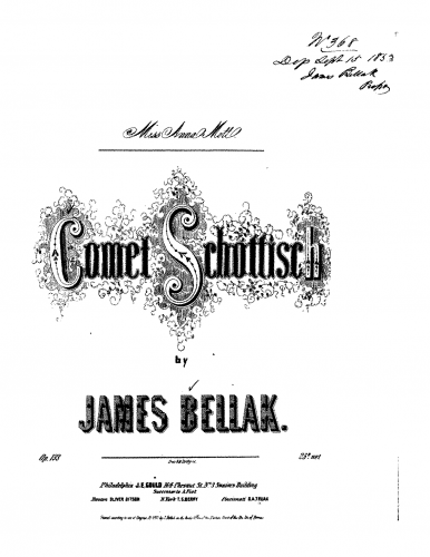 Bellak - Comet - Piano Score - Score