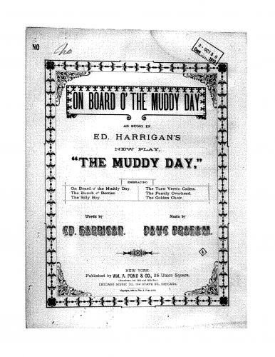 Braham - The Muddy Day - Vocal Score - On Board o' the Muddy Day