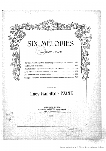 Paine - Ariette - Score