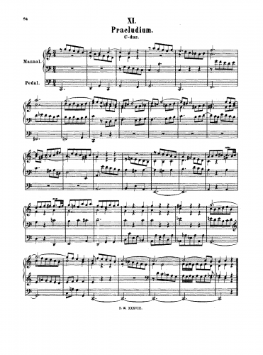 Krebs - Prelude in C major - Organ Scores - Score