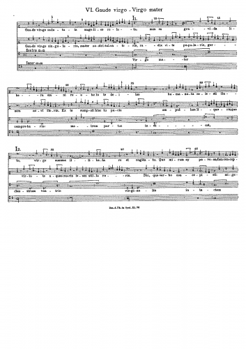 Dunstaple - Motet: Gaude virgo - Virgo mater - Score