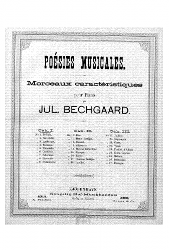 Bechgaard - Poésies musicales - Score