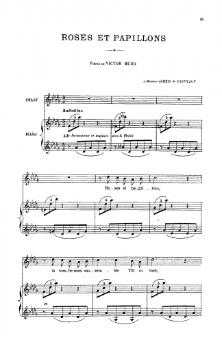 Franck - Roses et papillons - Score