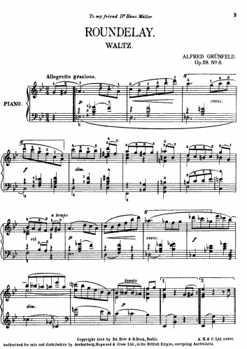 Grünfeld - Piano Pieces, Op. 58 - 6. Roundelay