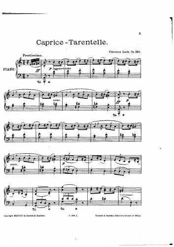 Lack - Caprice-Tarentelle, Op. 190 - Score