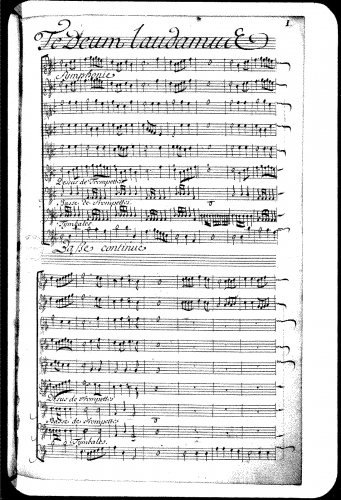 Lalande - Te Deum - Score