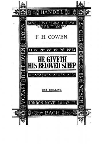 Cowen - He Giveth His Beloved Sleep - Vocal Score - Score