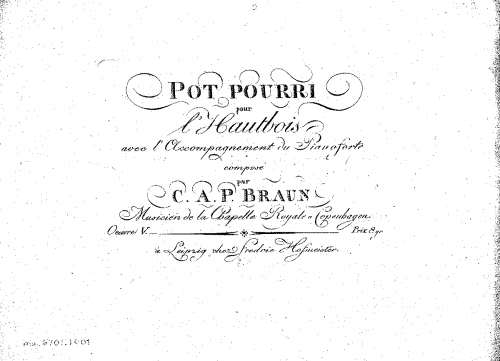 Braun - Potpourri for Oboe and Piano, Op. 5