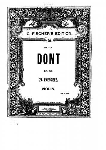 Dont - 24 Preparatory Exercises - Violin Scores - Score