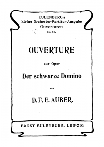 Auber - Le domino noir - Overture - Score