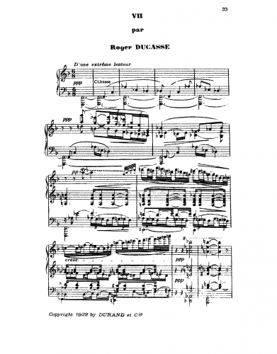 Roger-Ducasse - Poème symphonique sur le nom de Gabriel Fauré - For Piano (Composer) - Score