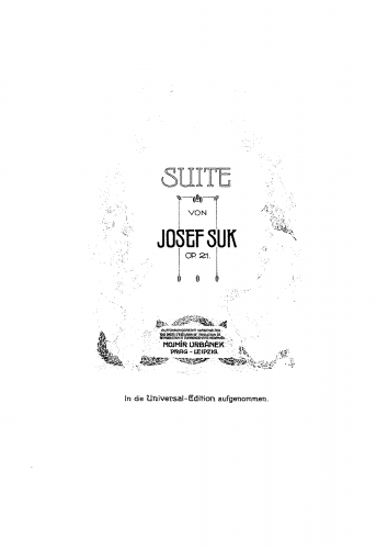 Suk - Suite - Score