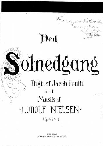 Nielsen - 2 Sange - 1. Ved Solnedgang!