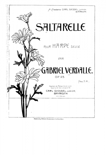 Verdalle - Saltarelle, Op. 23 - Score