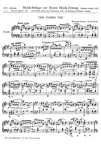 Bendix - Piano Pieces, Op. 54 - No. 2 - Unter fremdem Volk