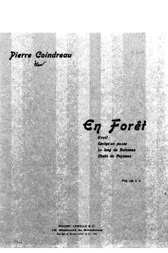 Coindreau - En forêt, Op. 14 - Score
