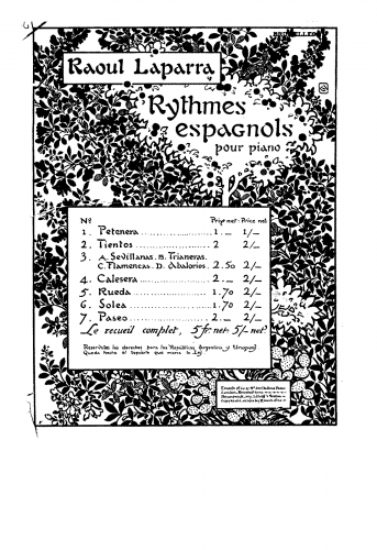 Laparra - Rythmes Espagnols - Score