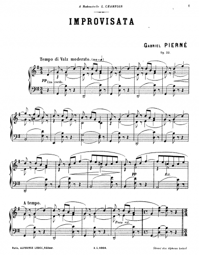 Pierné - Improvisata, Op. 22 - Score