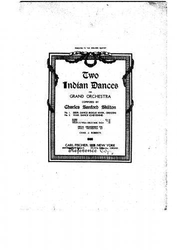 Skilton - Two Indian Dances - For Orchestra (Composer) - Score