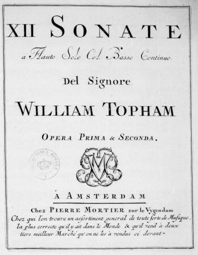Topham - 12 Recorder Sonatas - Scores and Parts