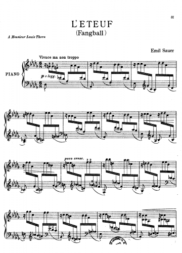 Sauer - Concert Etudes Nos.11-20 - Etude No. 12, complete score