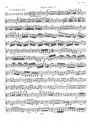 Boccherini - 6 String Quintets, G.307-312 (Op. 28) - G.312 (Op. 28/6) - Alto Violoncello (alternate for cello 1)