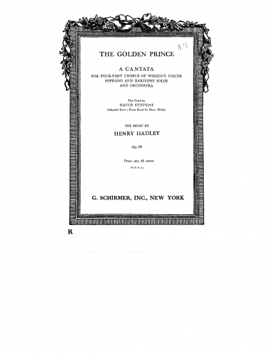Hadley - The Golden Prince - Vocal Score - Score