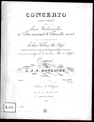 Dotzauer - Concerto concertant in F major