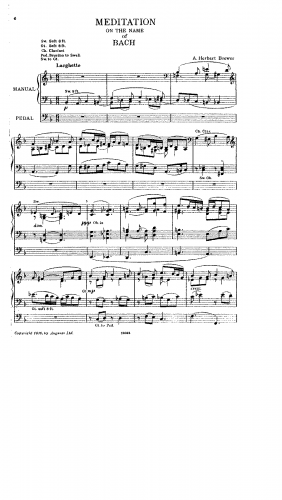 Brewer - Meditation on the Name of Bach - Score