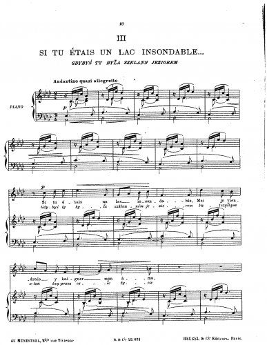 Stojowski - Euphonies - Score