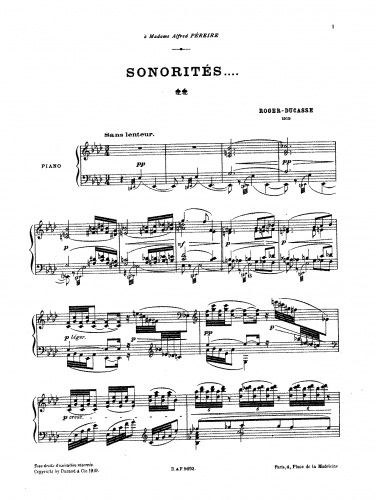 Roger-Ducasse - Sonorités - Score