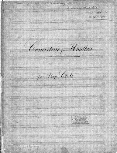 Coste - Concertino for Oboe - Manuscript Copy (Score and Part)