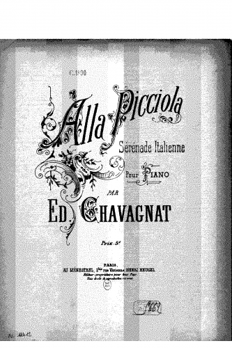 Chavagnat - Alla picciola, Sérénade italienne - Score