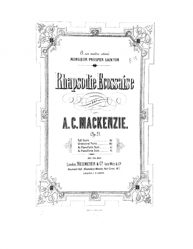 Mackenzie - Rhapsodie ecossaise, Op. 21 - Full Score - Score