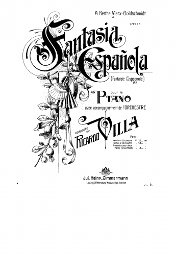 Villa - Fantasia española - For 2 Pianos - Score