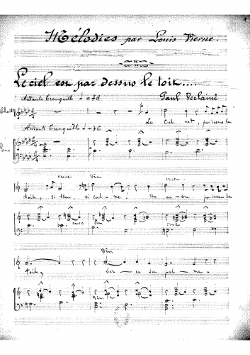 Vierne - Le ciel est par-dessus le toit - Score