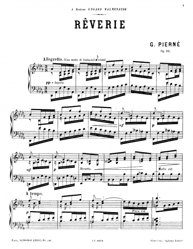 Pierné - Rêverie, Op. 20 - Score