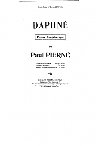 Pierné - Daphné - Full Score - Score