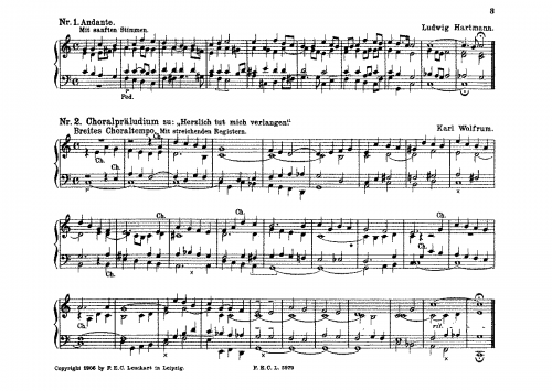 Wolfrum - Choralpräludium zu 'Herzlich tut mich verlangen' - Score
