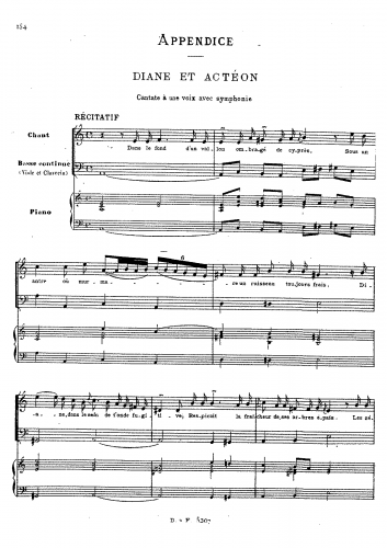 Rameau - Diane et Actéon - Score