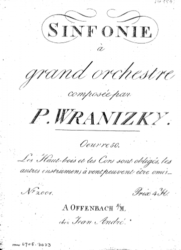 Wranitzky - Symphony in G major, Op. 50