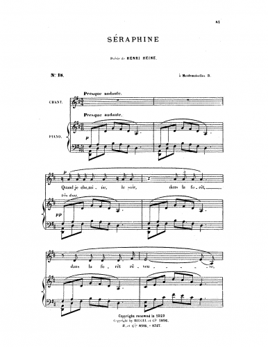 Hahn - Séraphine - Score