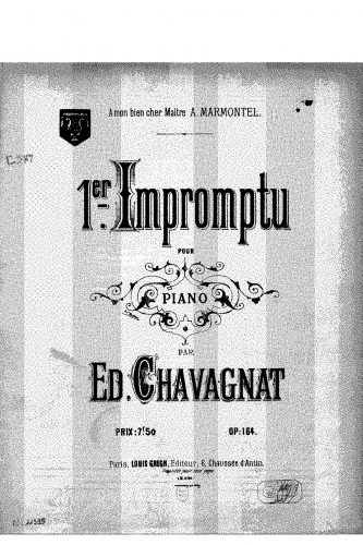 Chavagnat - 1er Impromptu pour piano - Score