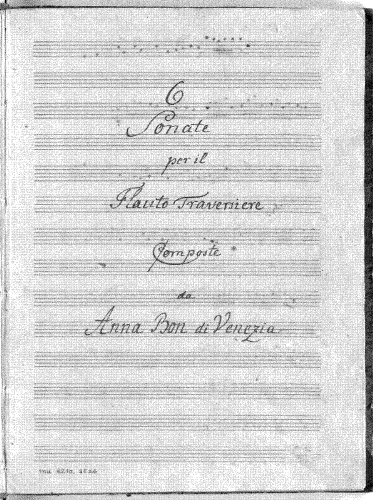 Bon - 6 Flute Sonatas, Op. 1 - Scores and Parts - Score